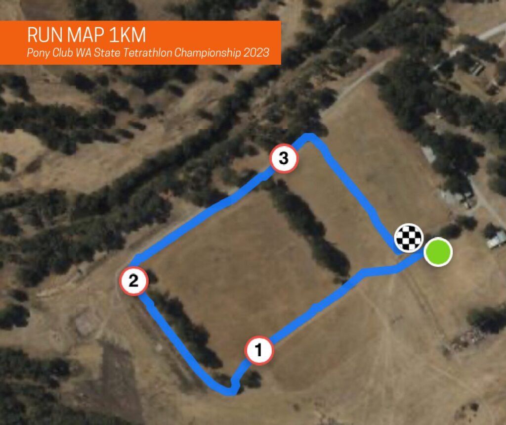 Pony Club WA State Tetrathlon RUN MAP 2023 Pony Club Western Australia